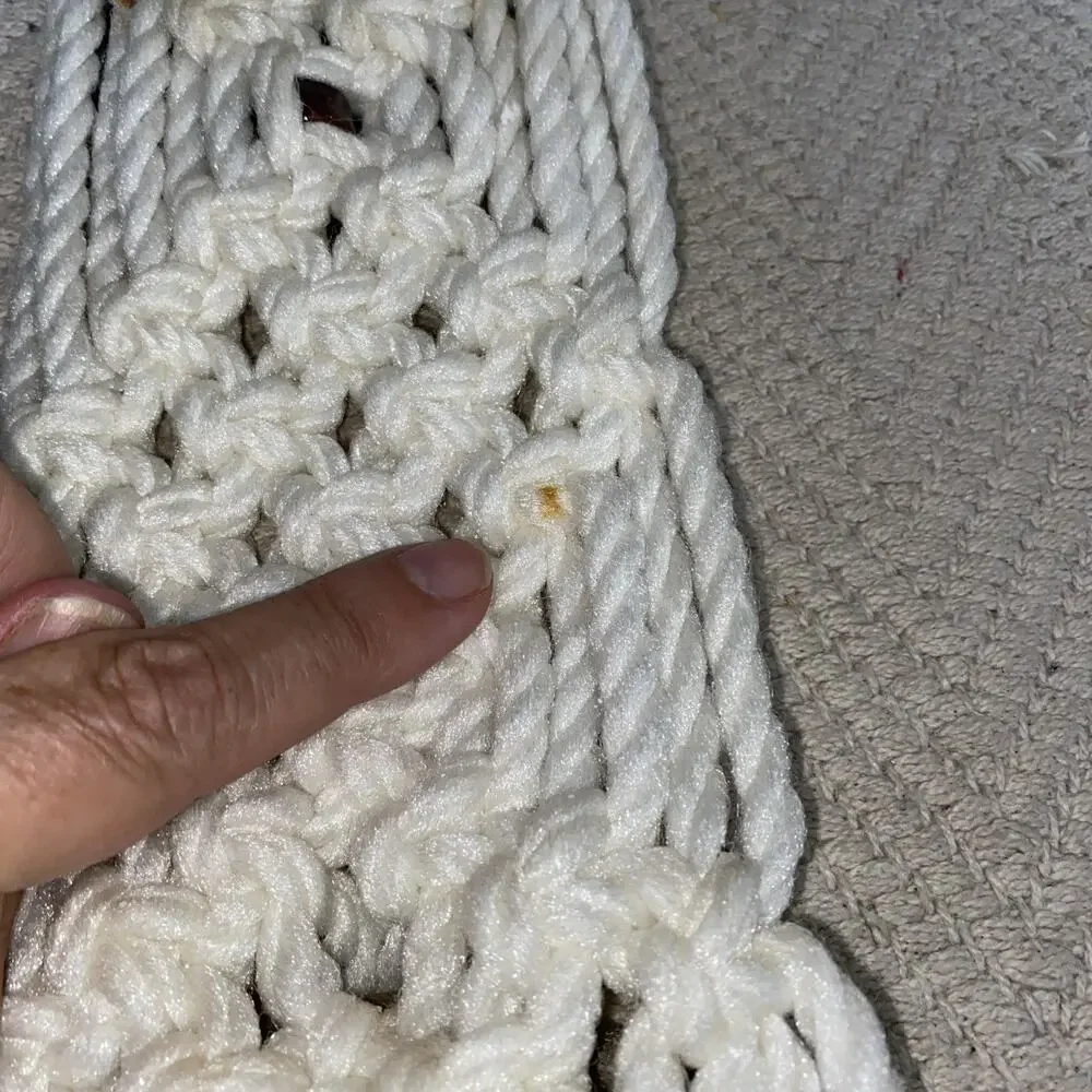 Macrame Towel Holder Ring Ceramic Butterflies Fringe Vintage Boho Fairy Hippie
